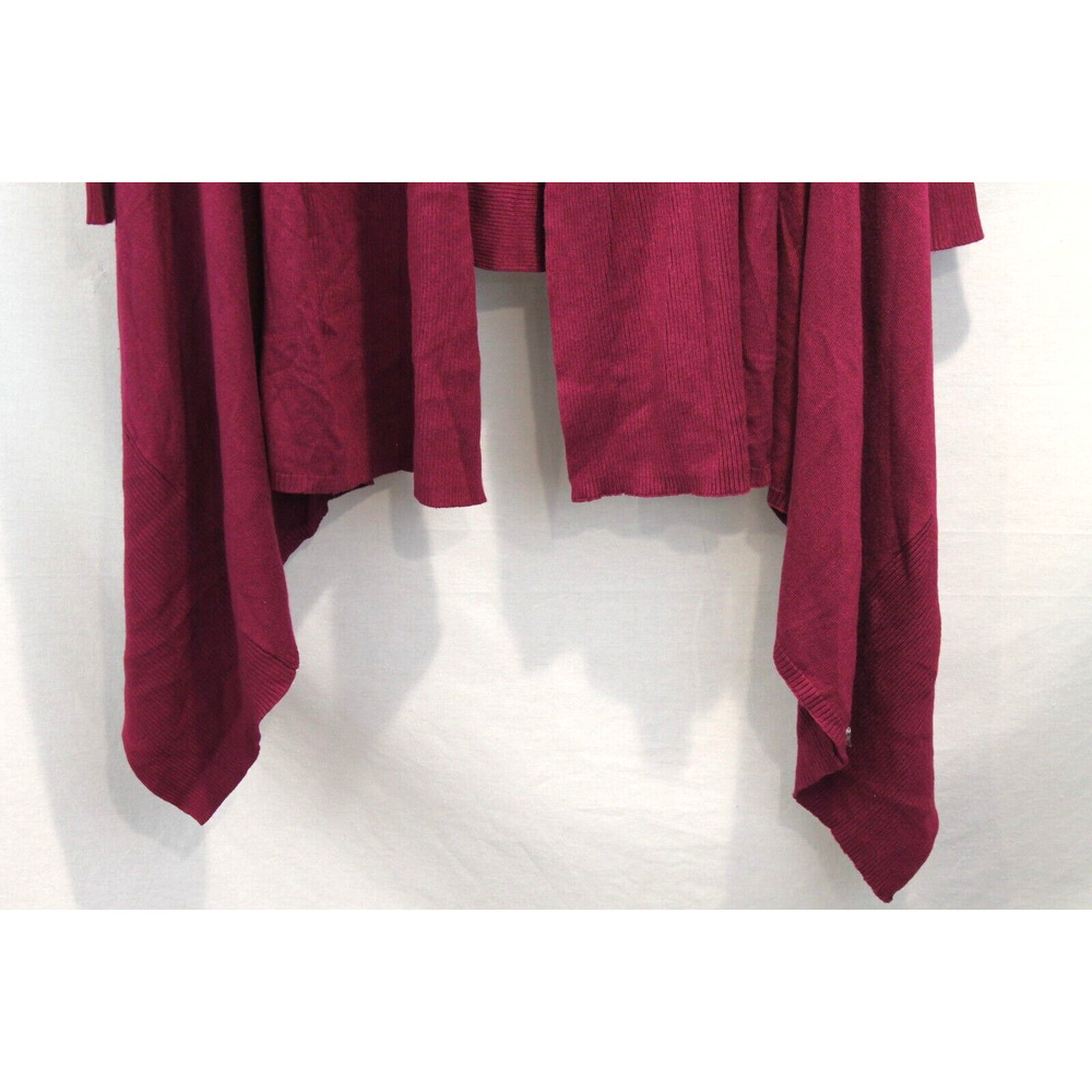 Ted Baker London Fiyyona Open Cardigan Womens size0/2 US Maroon Asymmetrical Hem - Picture 3 of 14